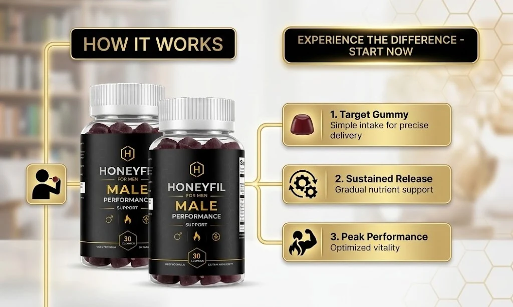 How Honeyfil works: target gummy, sustained release, peak performance